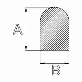 Halbrundes Gummiprofil BxH: 4x6 Mm | Technirub