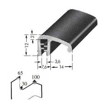 Kantenschutzprofil, Plattendicke: 1-3 mm BxH: 17.8x12 mm